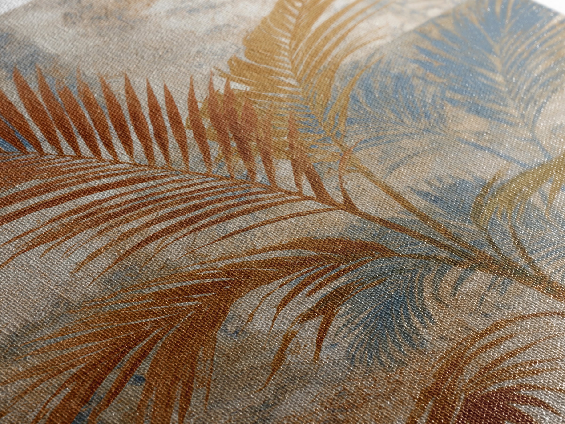 Terracotta Palm Leaves Framed Canvas Print, Boho Art, Wall Art Set, Living Room Decor, Fine Art, Bohemian, Home Decor, BOH-2x3-85
