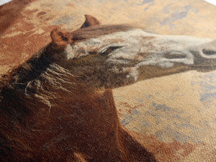 Wild Horse in Dusty Golden Light Framed Canvas Print, Boho Art, Boho Decor, Living Room Decor, Fine Art, Bohemian, BOH-2x3-88