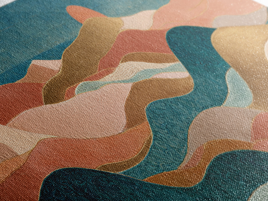 Sunrise over Rolling Dunes in Muted Peach Canvas Print, Boho Art, Wall Art Print, Living Room Decor, Fine Art, Bohemian, BOH-3x1-13
