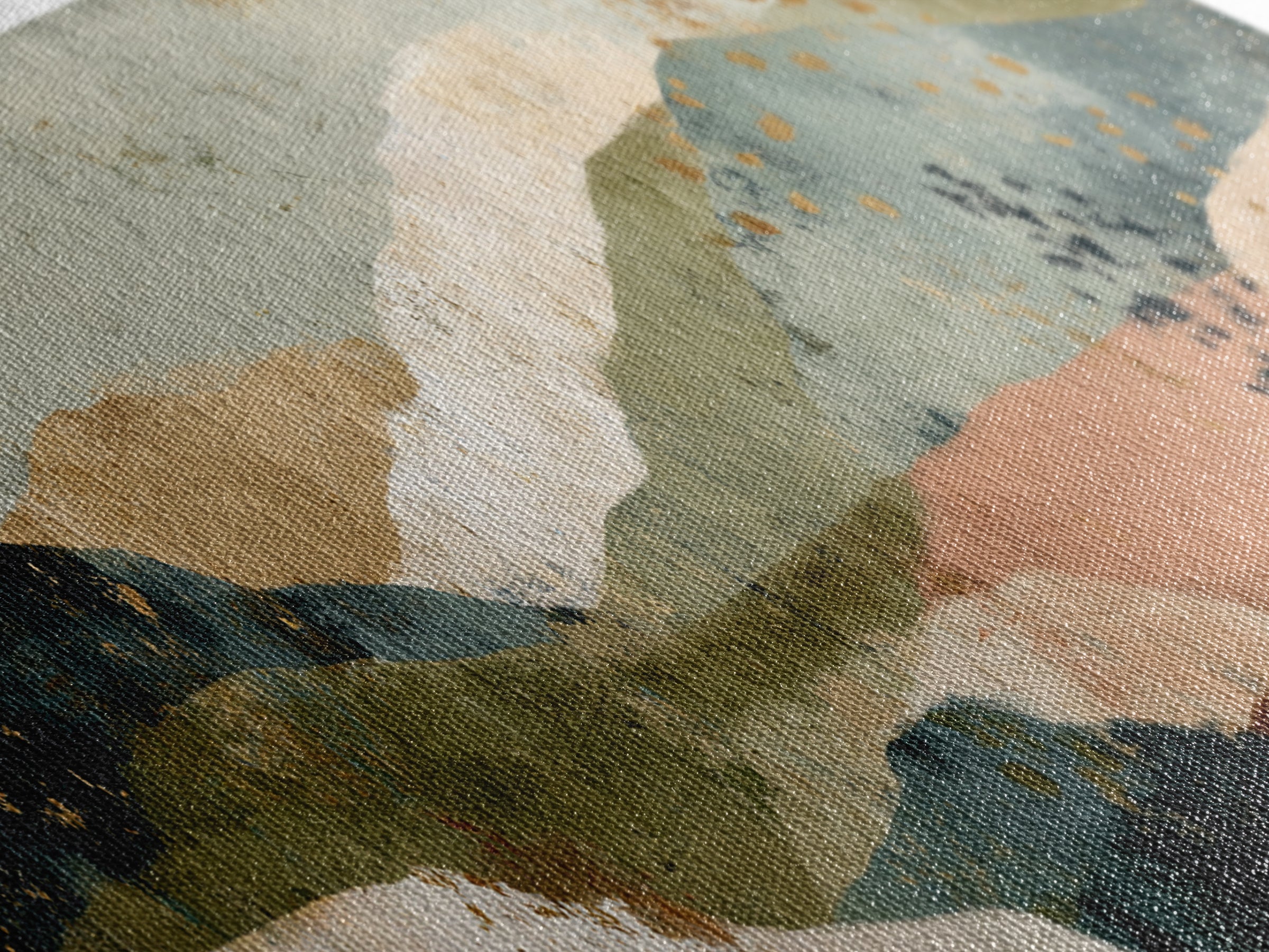 Earth Tone Mountain and River Abstraction Canvas Print, Boho Art, Luxury Decor, Living Room Decor, Fine Art, Bohemian, BOH-3x1-3