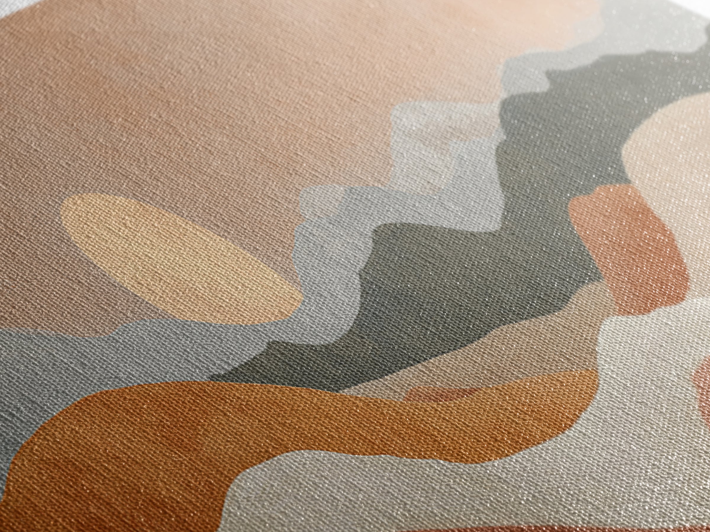 Sunrise over Rolling Dunes in Muted Peach Framed Canvas Print, Boho Art, Wall Art Set, Living Room Decor, Watercolor Art, BOH-3x1-37