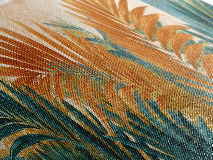 Terracotta Palm Leaves Canvas Print, Boho Art, Neutral Decor, Living Room Decor, Fine Art, Bohemian, Wall Decor, Prints, BOH-3x1-45