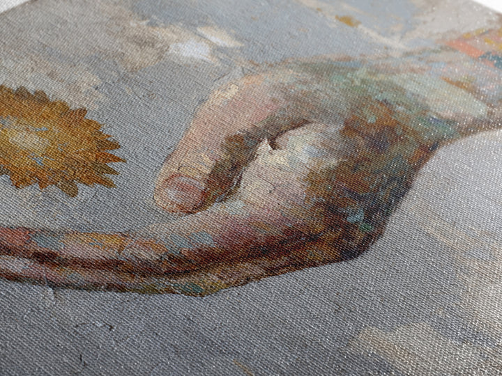 Mystic Hand Holding a Tiny Sun Canvas Print, Boho Art, Set of 3 Prints, Living Room Decor, Watercolor Art, Bohemian, BOH-3x2-34