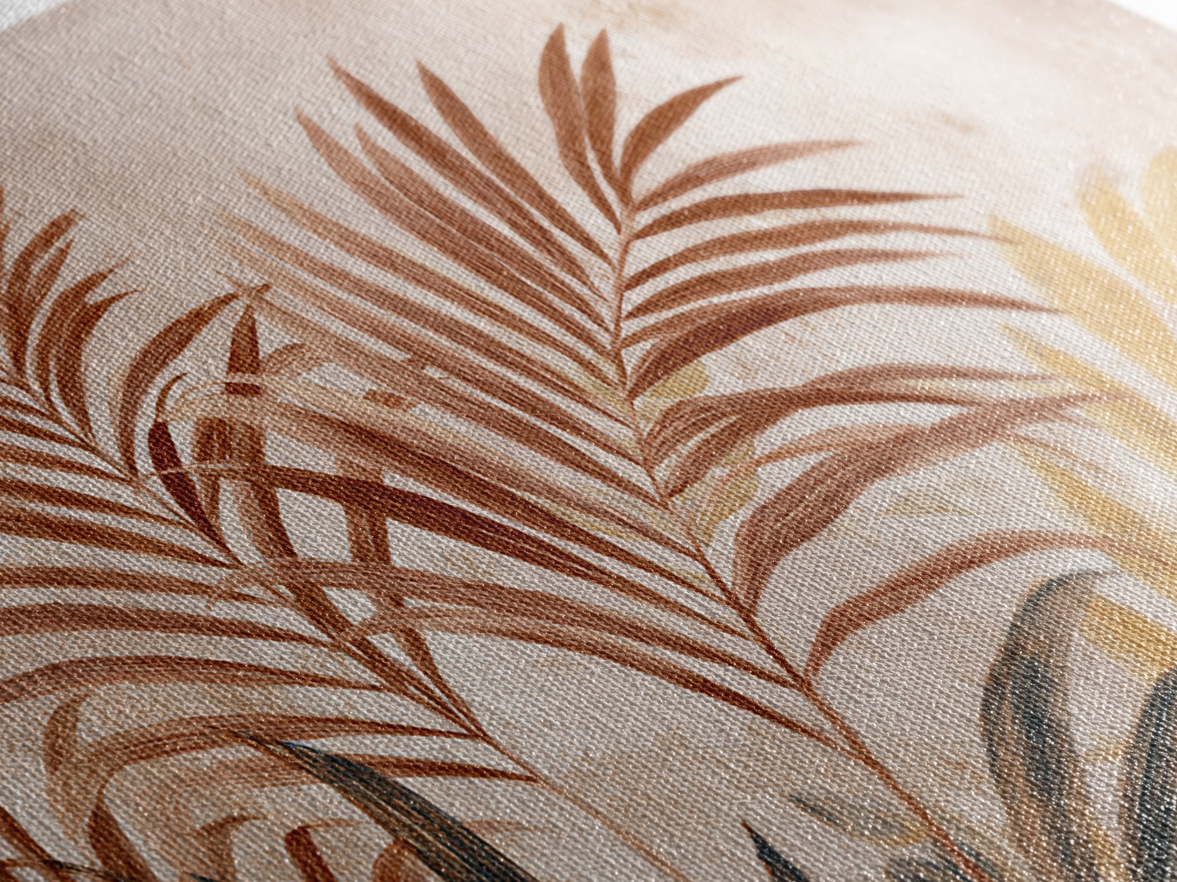 Terracotta Palm Leaves Framed Canvas Print, Boho Art, Wall Art Set, Living Room Decor, Fine Art, Bohemian, Home Decor, BOH-3x2-9