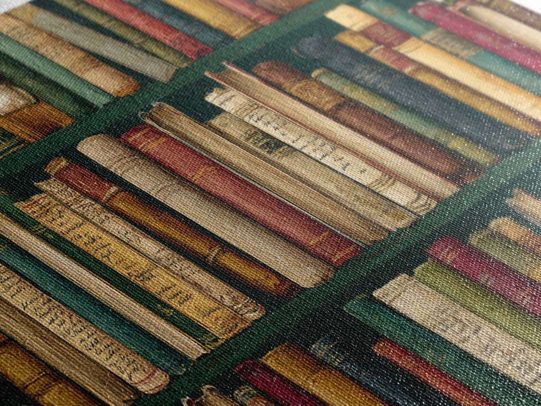 Classic Book Spine Pattern Framed Canvas Print, Bookstore Art, Vertical Wall Art, Bookstore Decor, Fine Art, Literary, BOO-2x1-88