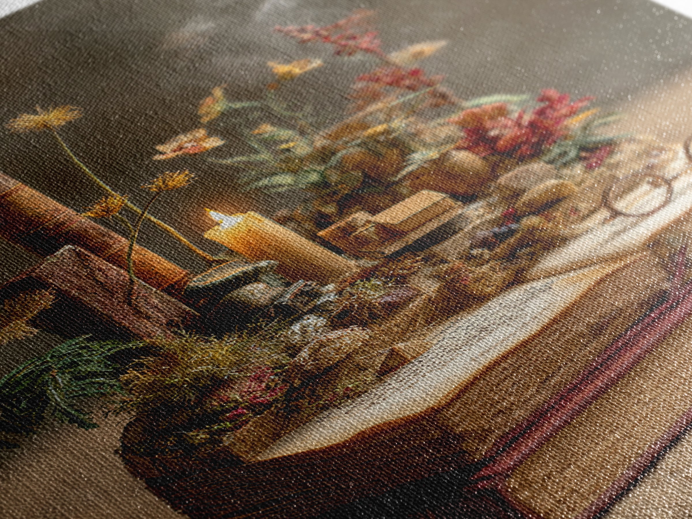 Miniature Garden Growing from an Open Book Canvas Print, Bookstore Art, Digital Wall Art, Bookstore Decor, Literary, BOO-2x3-78