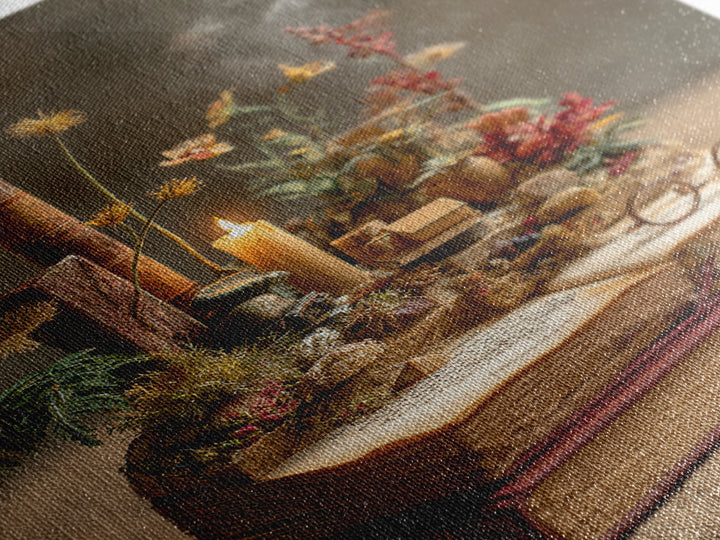 Miniature Garden Growing from an Open Book Canvas Print, Bookstore Art, Digital Wall Art, Bookstore Decor, Literary, BOO-2x3-78