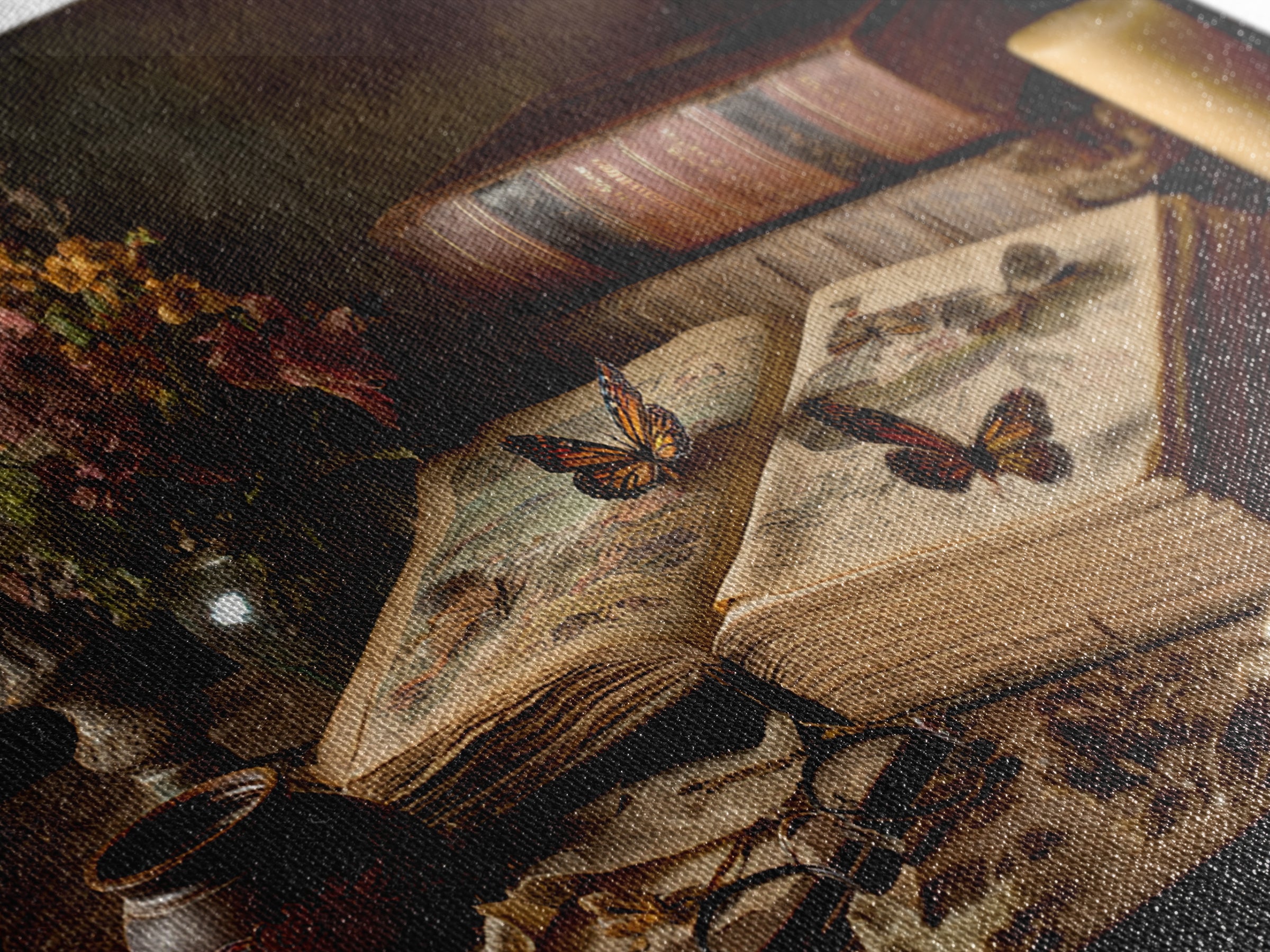 Open Book Releasing Painted Butterflies Canvas Print, Bookstore Art, Downloadable Art, Bookstore Decor, Fine Art, Literary, BOO-3x2-32