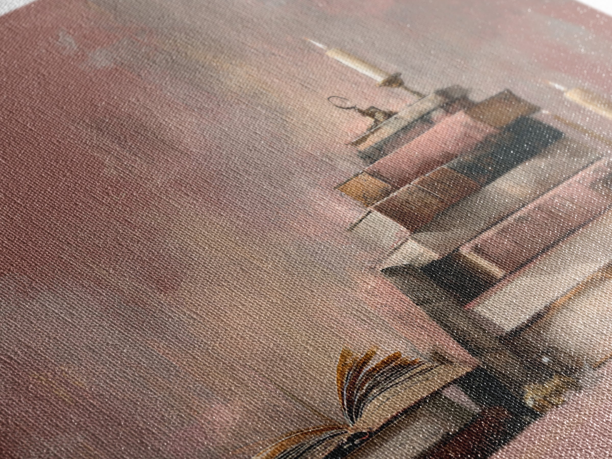 Book Cover Abstract Framed Canvas Print, Bookstore Art, Luxury Decor, Bookstore Decor, Fine Art, Literary, Pink Wall Art, BOO-3x2-59