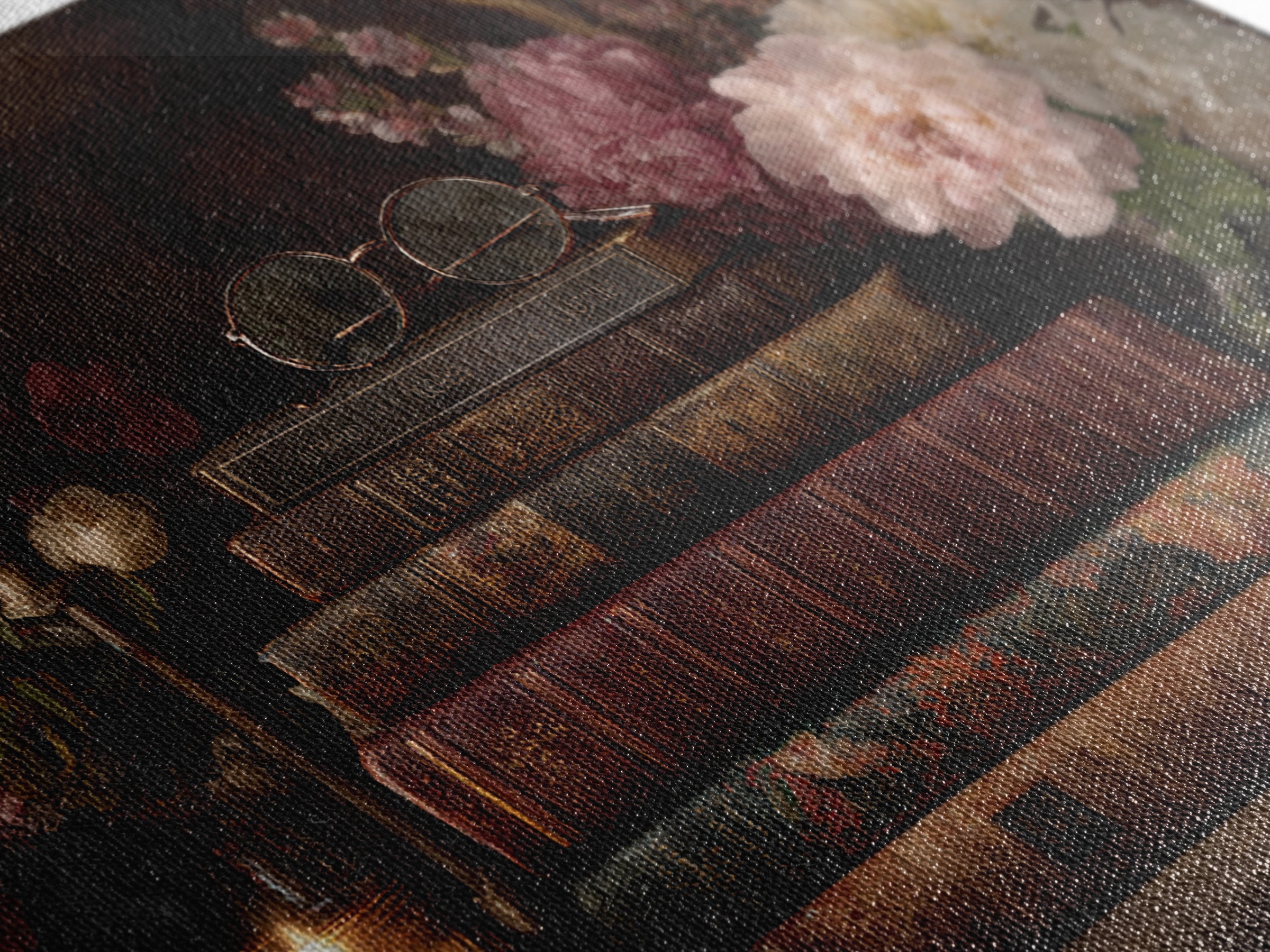 Classic Book Spine Pattern Framed Canvas Print, Bookstore Art, Luxury Decor, Bookstore Decor, Fine Art, Literary, Pink Wall Art, BOO-3x2-96