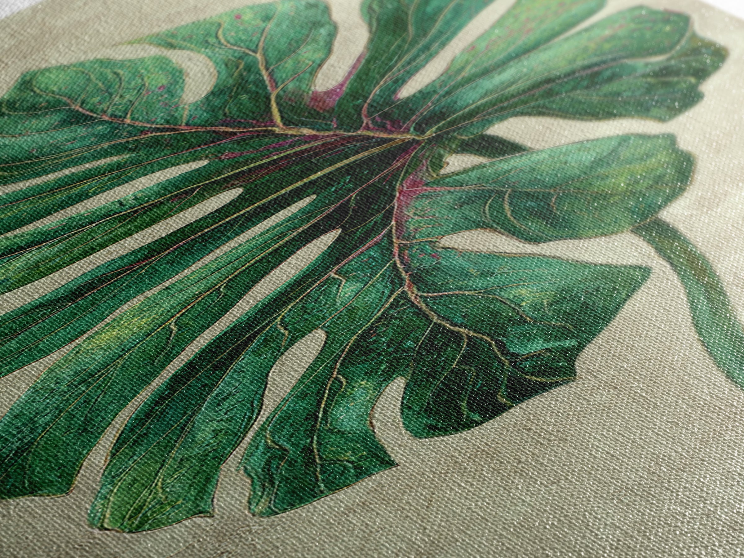 Oversized Monstera Leaf Canvas Print, Botanical Art, Gallery Decor, Living Room Decor, Fine Art, Botanic, Wall Art, Home Decor, BOT-1x3-14