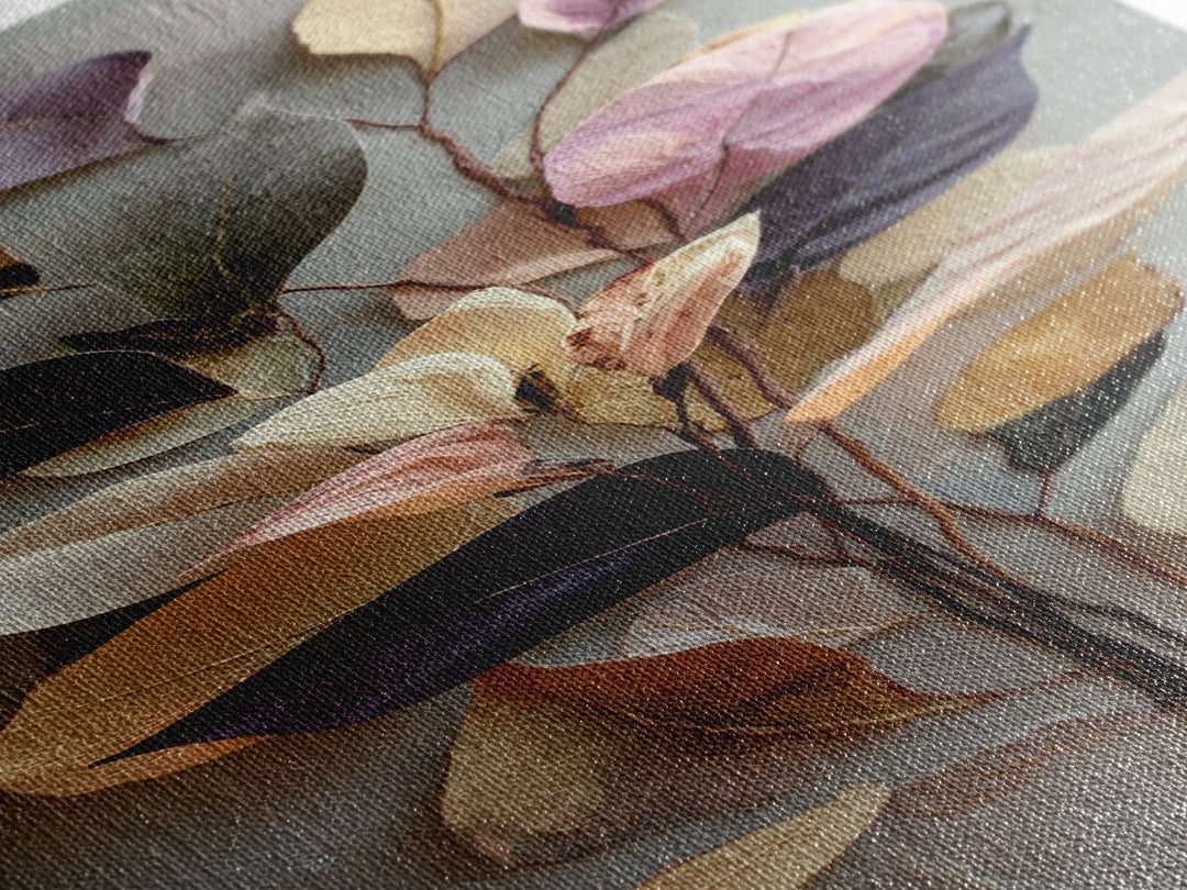 Autumn Leaves Specimen Collection Framed Canvas Print, Botanical Art, Living Room Decor, Watercolor Art, Botanic, BOT-1x3-8
