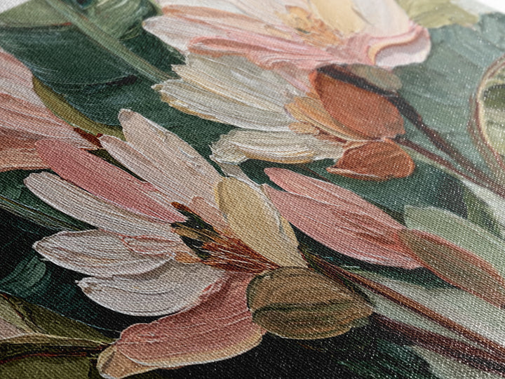 Tropical Banana Leaf Painted Framed Canvas Print, Botanical Art, Whimsical Decor, Living Room Decor, Oil Painting, Botanic, BOT-2x1-100