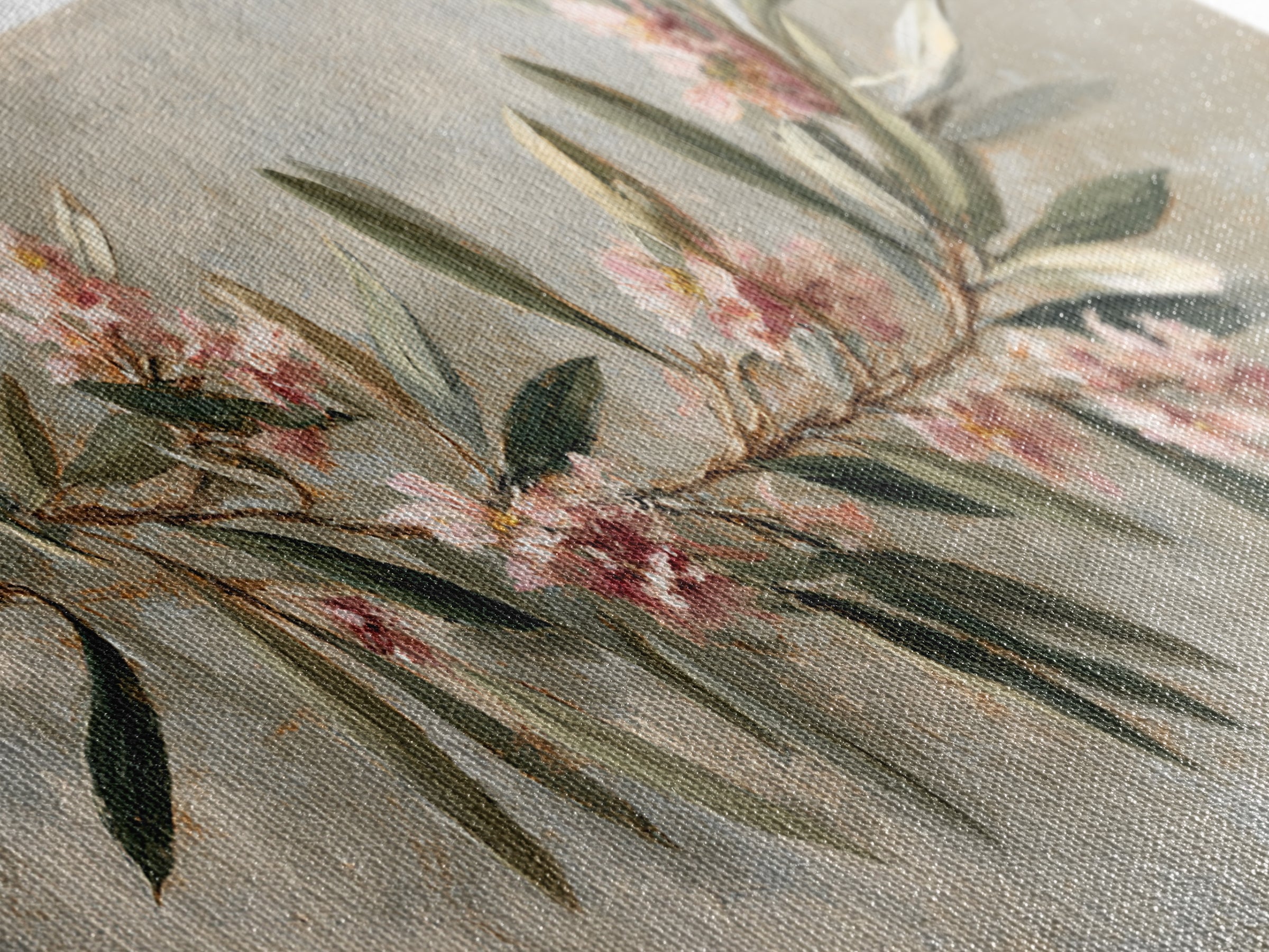 Single Olive Branch Framed Canvas Print, Botanical Art, Digital Wall Art, Living Room Decor, Oil Painting, Botanic, BOT-2x1-3