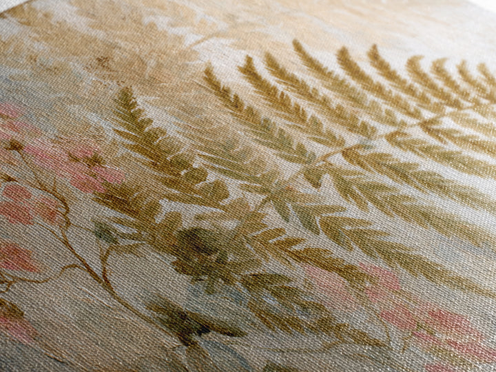 Fern Shadow Pattern on Plaster Surface Framed Canvas Print, Botanical Art, Living Room Decor, Oil Painting, Botanic, BOT-2x1-43