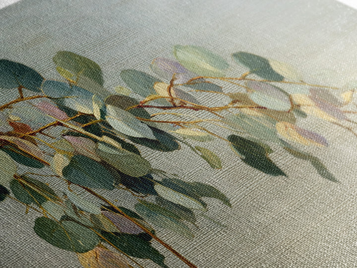 Eucalyptus Stems in Soft Sage Tones Framed Canvas Print, Botanical Art, Abstract Art, Living Room Decor, Fine Art, Botanic, BOT-2x1-55