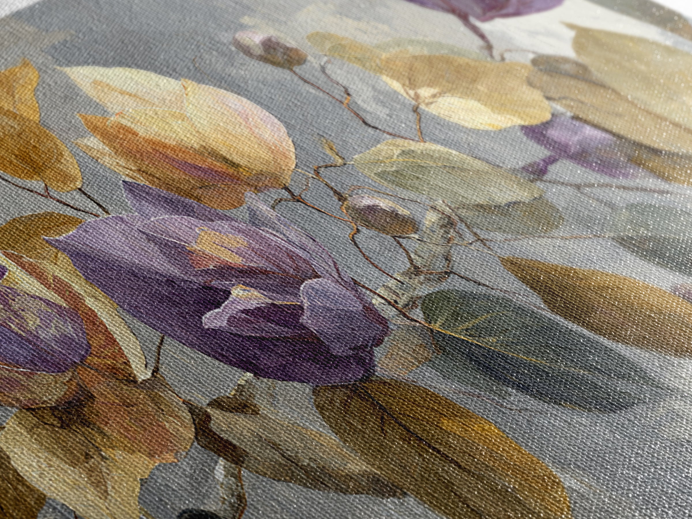Autumn Leaves Specimen Collection Canvas Print, Botanical Art, Printable Wall Art, Living Room Decor, Oil Painting, Botanic, BOT-2x1-64