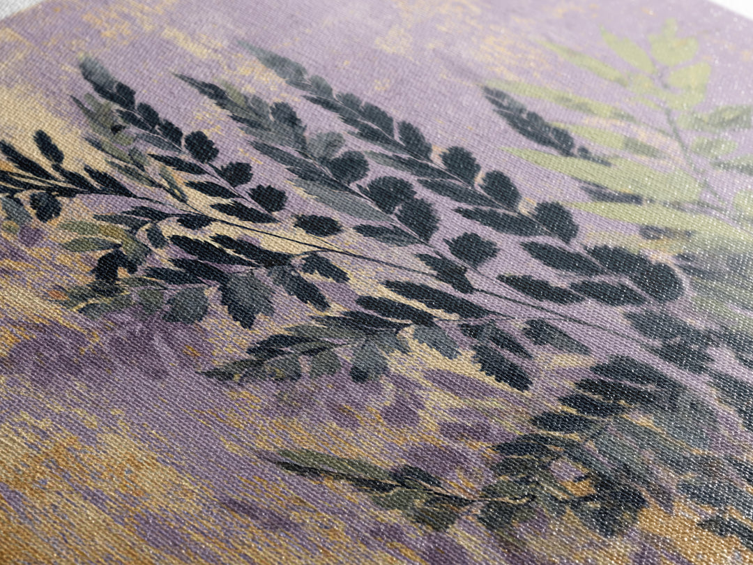 Fern Shadow Pattern on Plaster Surface Framed Canvas Print, Botanical Art, Gallery Decor, Living Room Decor, Fine Art, Botanic, BOT-2x1-67