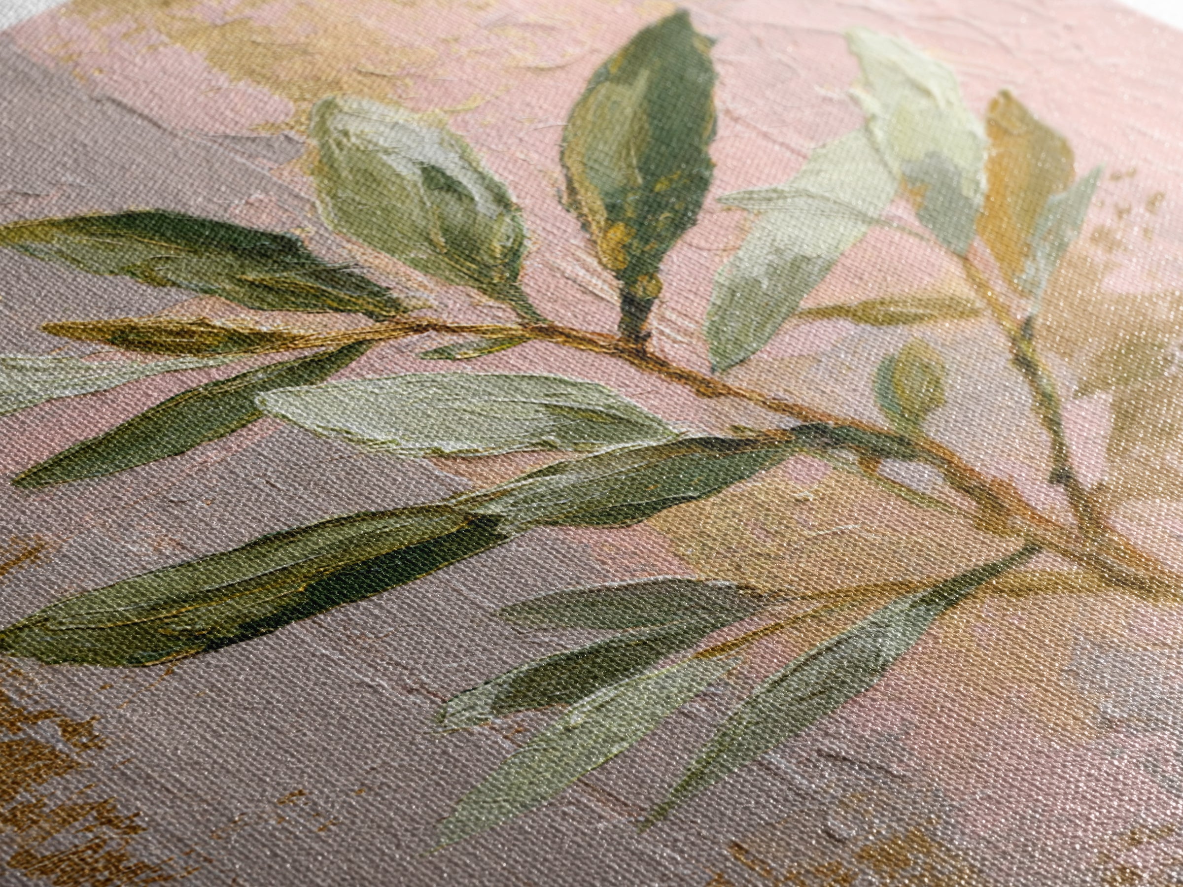 Single Olive Branch Canvas Print, Botanical Art, Minimalist Decor, Living Room Decor, Oil Painting, Botanic, Home Gift, BOT-2x3-15