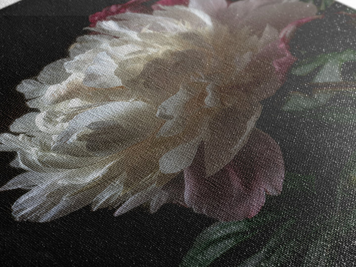 Peony Bloom with Layered Romantic Petals Framed Canvas Print, Botanical Art, Home Decor, Living Room Decor, Fine Art, Botanic, BOT-2x3-42