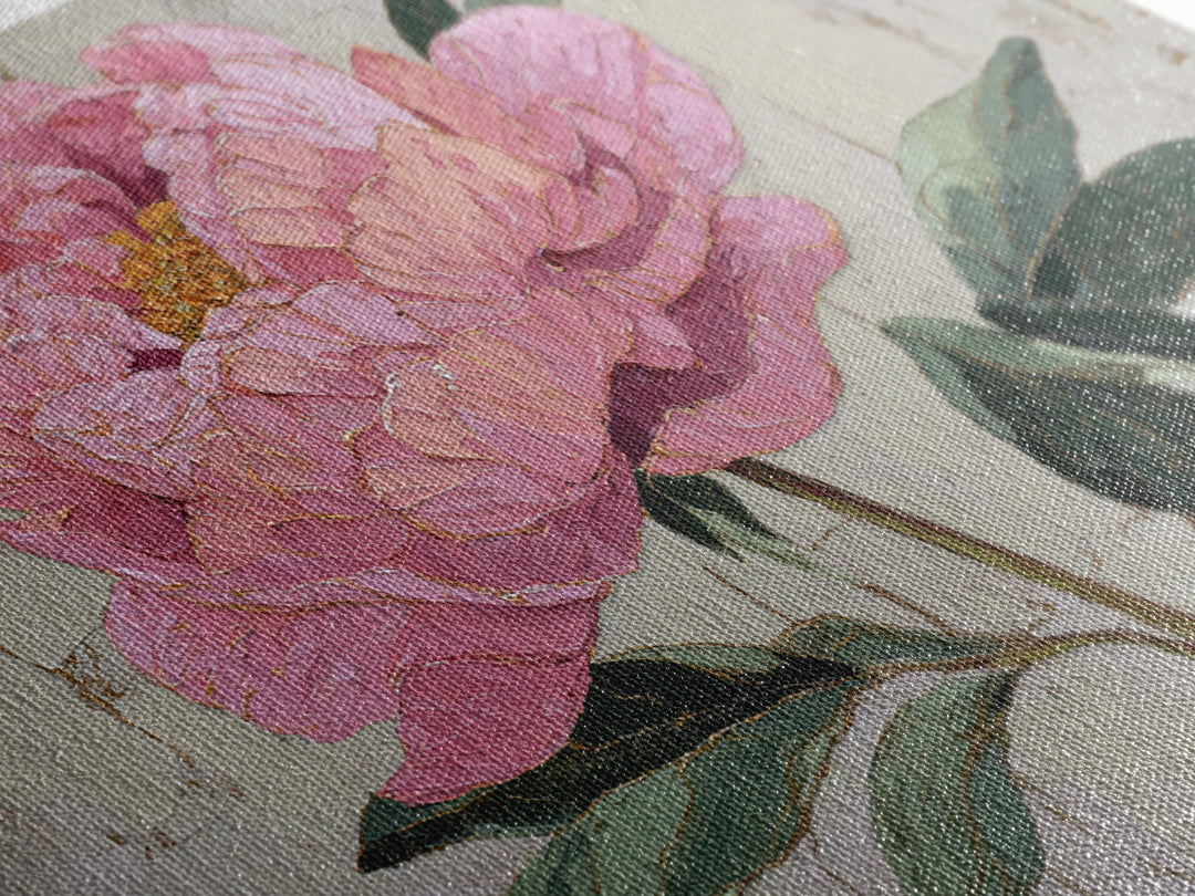 Peony Bloom with Layered Romantic Petals Canvas Print, Botanical Art, Digital Print, Living Room Decor, Watercolor Art, Botanic, BOT-3x2-62