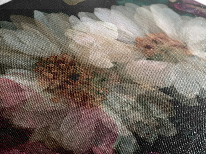 Pressed Flower Collage Framed Canvas Print, Botanical Art, Living Room Decor, Botanic, Fine Art Print, Statement Artwork, BOT-3x2-8