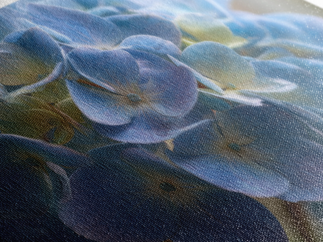 Blue Hydrangea Cluster Canvas Print, Botanical Art, Modern Wall Art, Living Room Decor, Fine Art, Botanic, Textured Painting, BOT-3x2-94