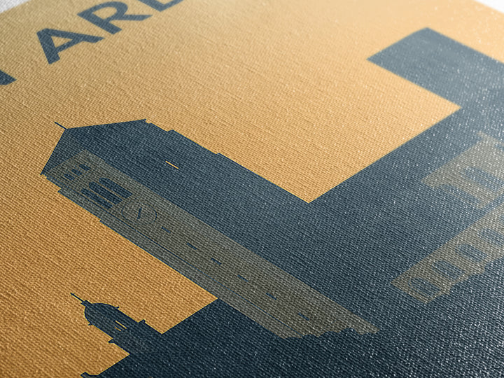 Ann Arbor Travel Poster, Framed Canvas Print, Sunset Skyline Wall Art, Ann Arbor Wall Art, Travel Wall Art, City Illustration, Wall Art