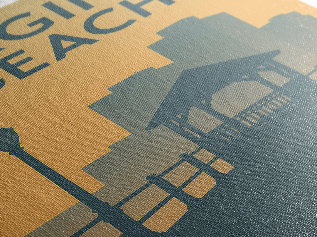 Virginia Beach Travel Poster, Framed Canvas Print, Vintage City Poster Art, Virginia Beach Art Print, Vintage City Art, Gift For Travelers