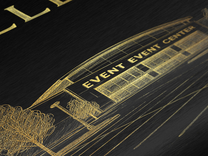 Allen Texas travel, Metallic Gold Art, Office Decor, Metal Art, Wood Framed Art, Wanderlust Gift, Travel Art Prints