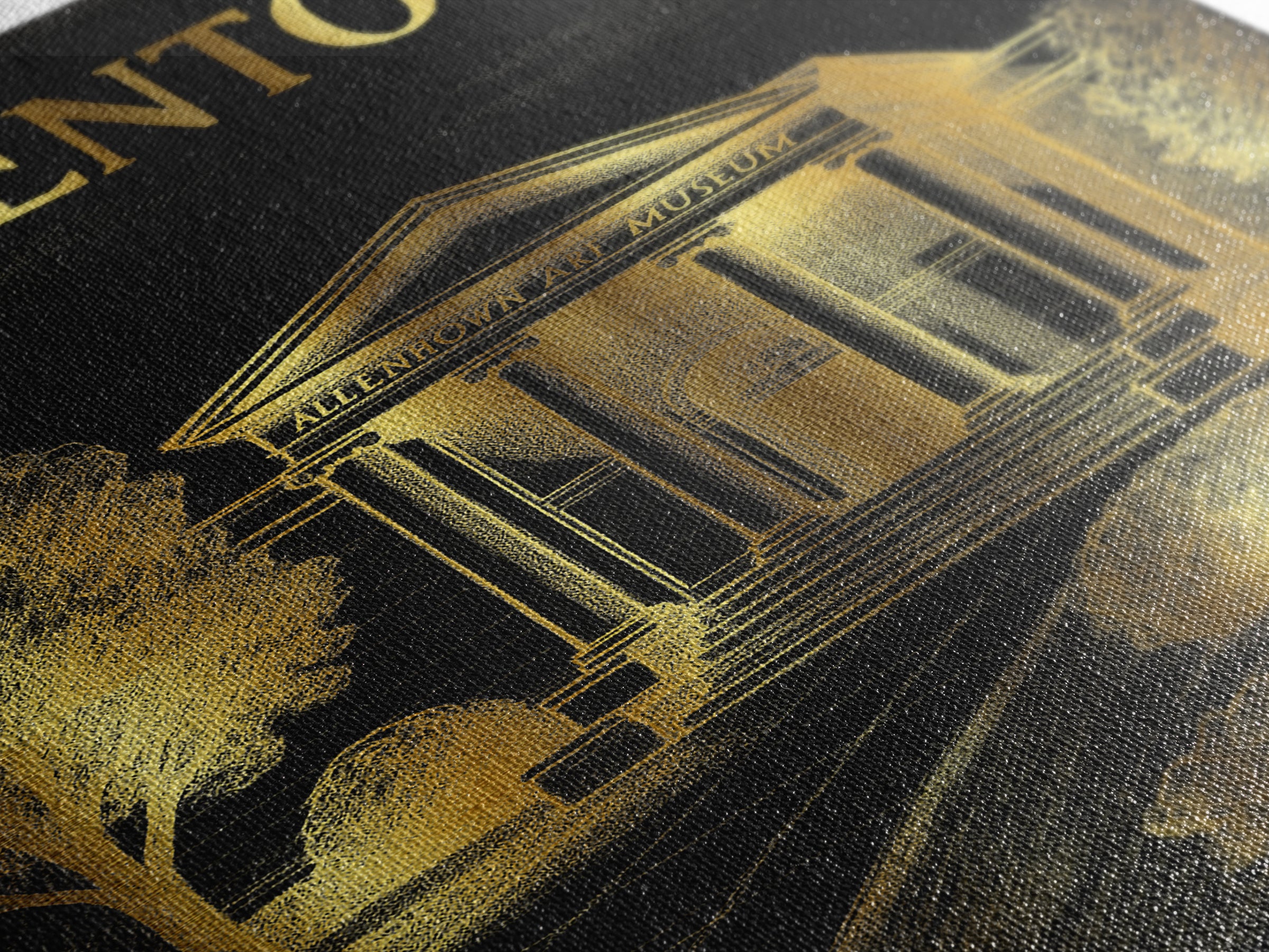 Allentown Pennsylvania Travel Poster, Canvas Print, Elegant Gold City Art, Allentown Travel Art, Living Room Wall Art, Vintage City Poster