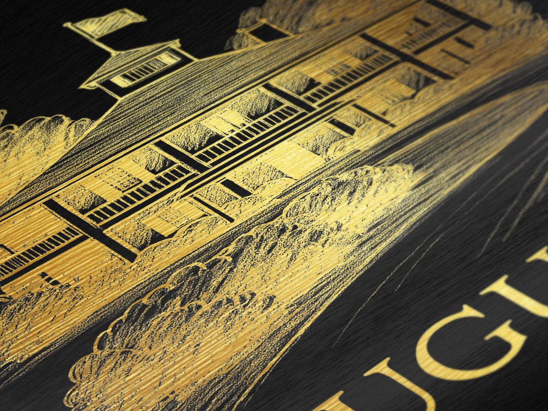 Augusta Georgia art, Metallic Gold Print, Modern House Art, Metal Art, Wood Framed Art, Graduation Travel Gift, Travel Gift
