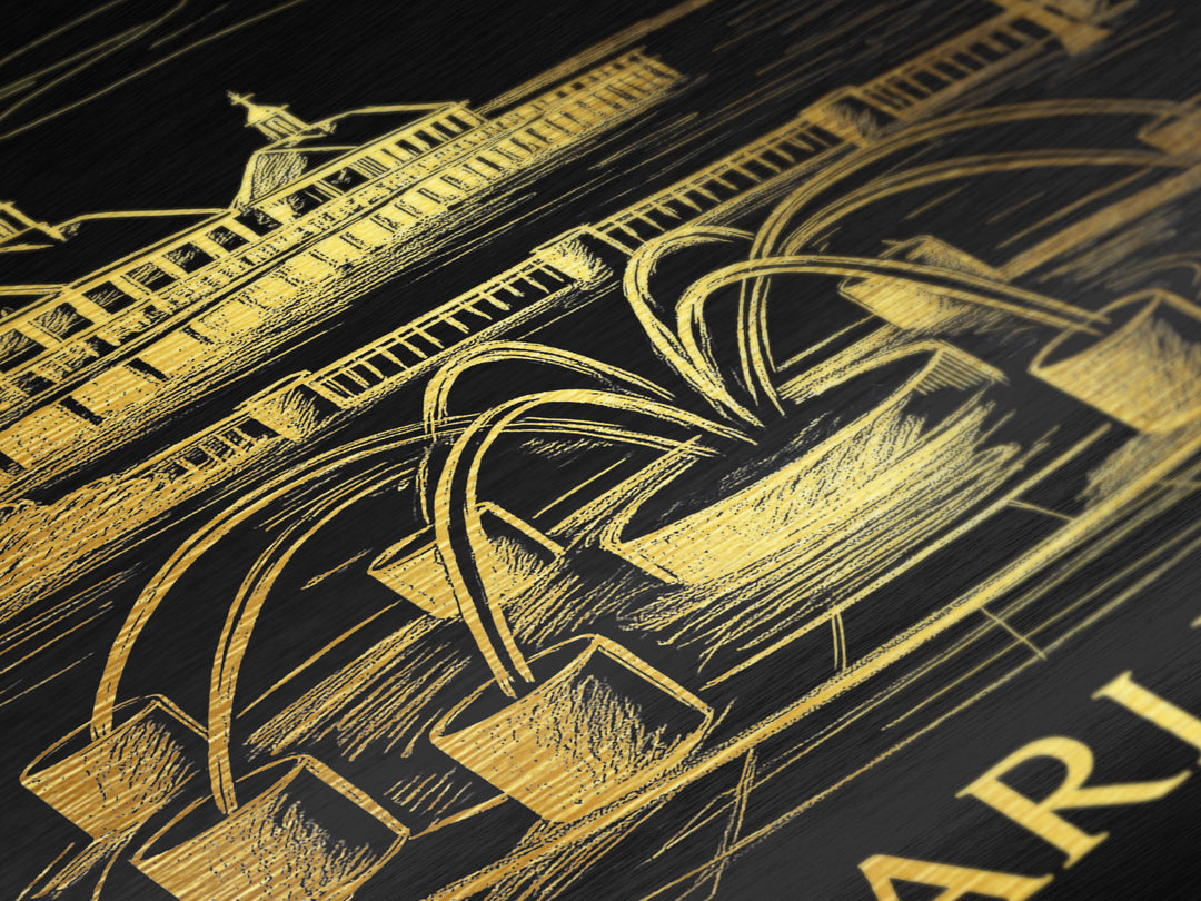 Charleston South Carolina art, Metallic Gold Art, Office Decor, Metal Art, Wood Framed Art, Graduation Travel Gift, Destination Gift