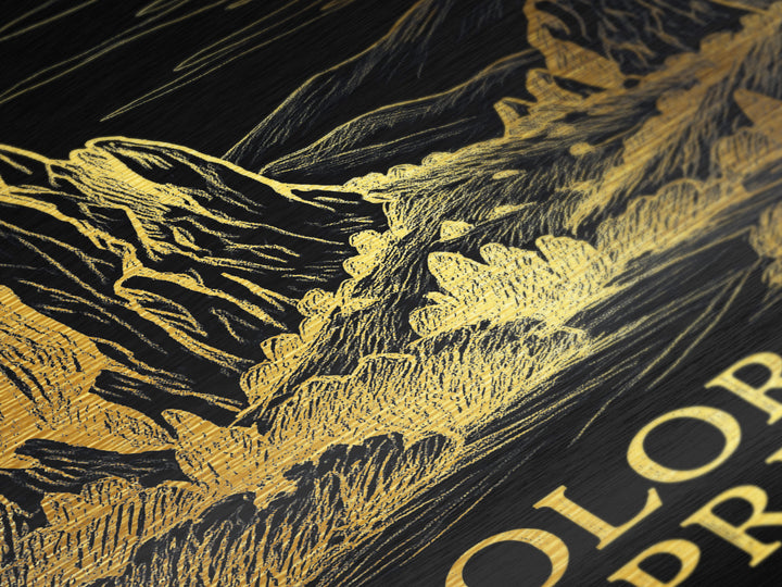 Colorado Springs Colorado art, Metallic Gold Art, Travel Art Prints, Metal Art, Wood Framed Art, Adventure Lover Gift, Traveler Gift