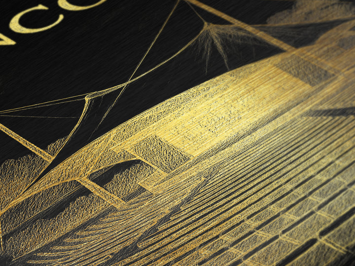 Concord California art, Metallic Gold Art, Office Decor, Metal Art, Wood Framed Art, Graduation Travel Gift, Destination Gift