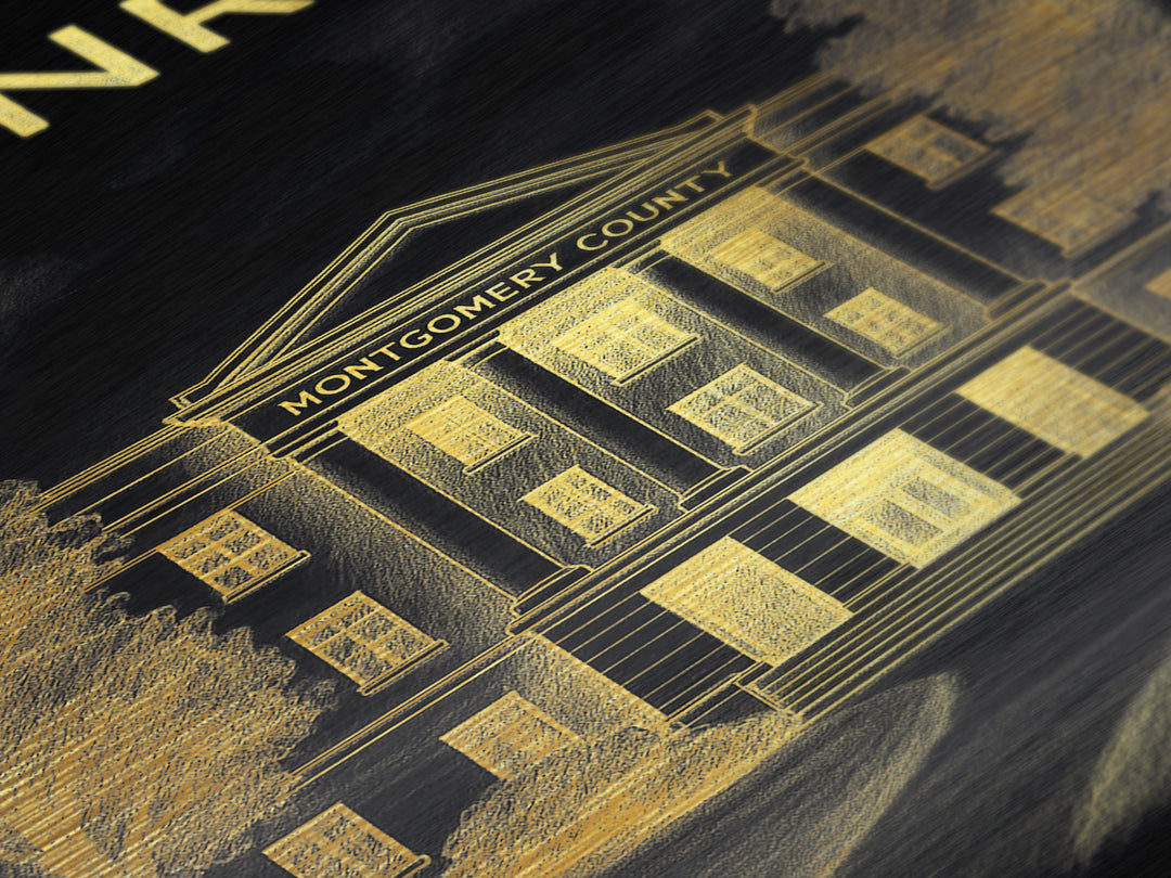 Conroe Texas travel, Metallic Gold Print, Modern House Art, Metal Art, Wood Framed Art, Wanderlust Gift, Travel Art Prints
