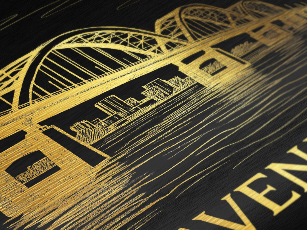 Davenport Iowa art, Metallic Gold Art, Modern House Art, Metal Art, Wood Framed Art, Graduation Travel Gift, Travel Gift