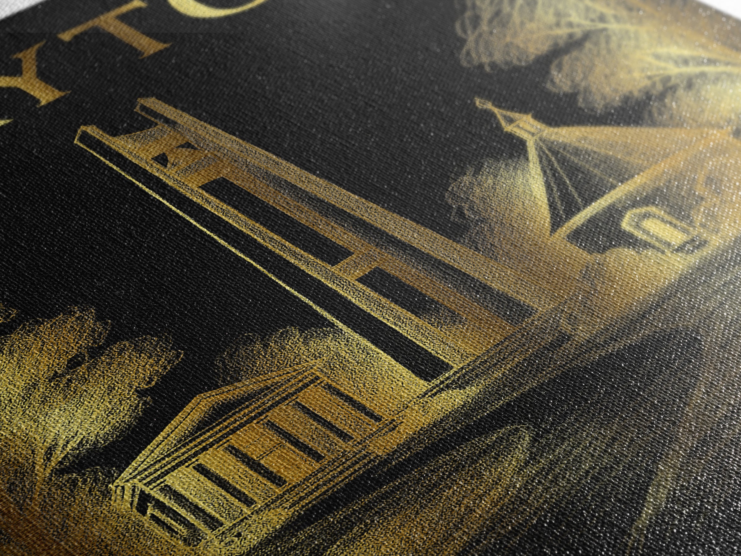 Dayton Ohio Travel Poster, Canvas Print, Black And Gold Line Art, Dayton Art Print, Travel Art Print, Gift For Travelers, Travel Print