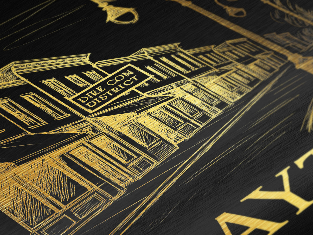 Dayton Ohio art, Metallic Gold Art, Best Friend Gifts, Metal Art, Wood Framed Art, Birthday Travel Gift, Destination Gift