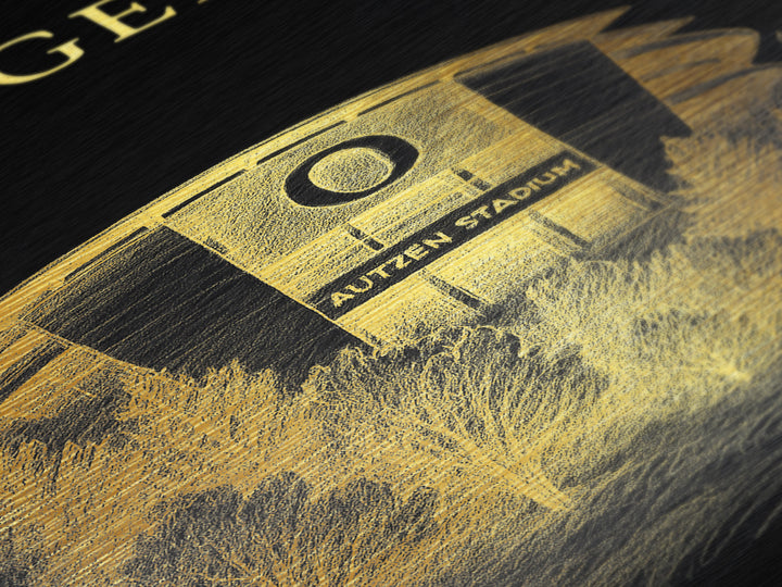 Eugene Oregon travel, Metallic Gold Print, College Dorm Décor, Metal Art, Wood Framed Art, Graduation Travel Gift, Traveler Gift