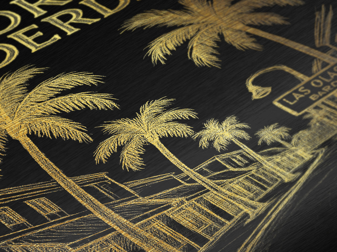 Fort Lauderdale Florida travel, Metallic Gold Print, College Dorm Décor, Metal Art, Wood Framed Art, Graduation Travel Gift