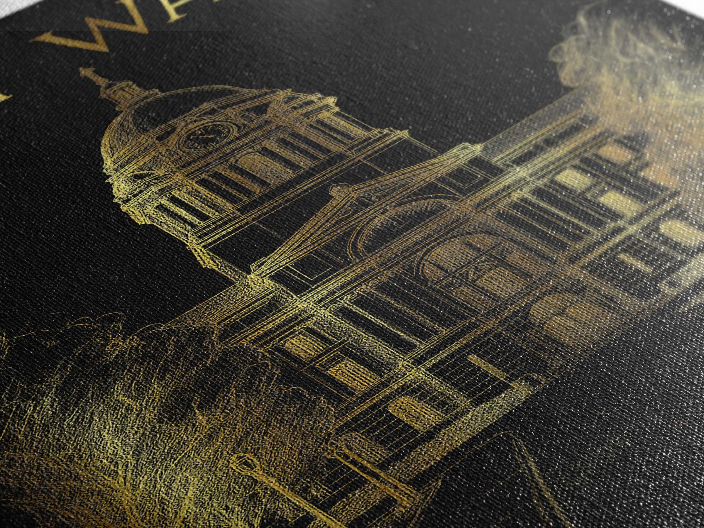 Fort Wayne Indiana Travel Poster, Canvas Print, Elegant Gold City Art, Fort Wayne Poster Print, Wanderlust Decor, Fine Art Print, Wall Decor