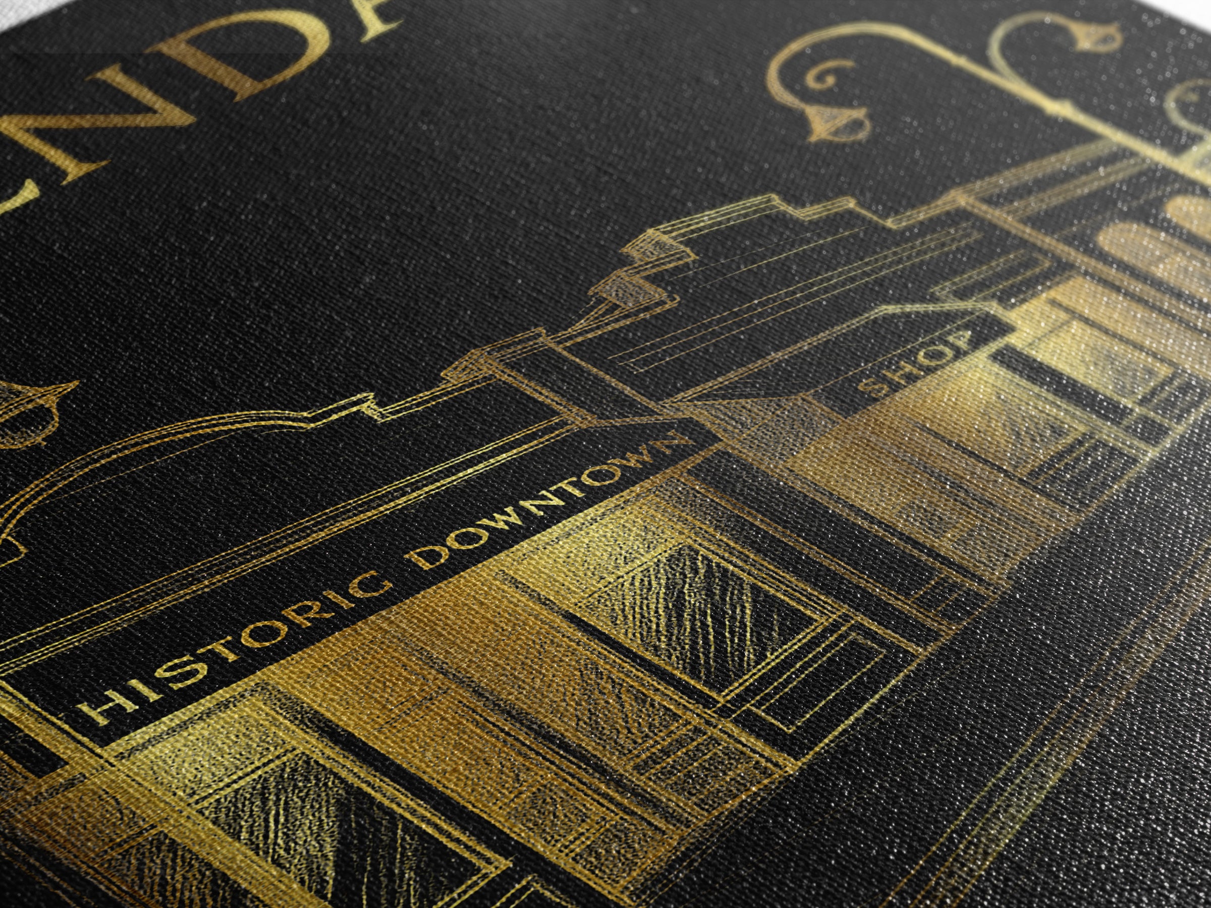 Glendale Travel Poster, Canvas Print, Black And Gold Line Art, Glendale Poster Print, Vintage City Poster, Travel Poster Art, Wall Art