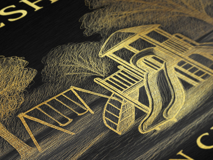 Gresham Oregon travel, Metallic Gold Print, Modern Skyline Wall Print, Metal Art, Wood Framed Art, Adventure Lover Gift, Travel Gift