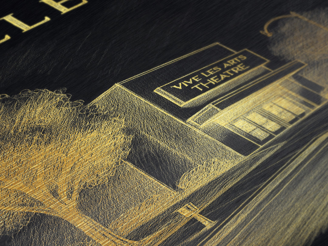 Killeen Texas travel, Metallic Gold Print, College Dorm Décor, Metal Art, Wood Framed Art, Graduation Travel Gift, Traveler Gift