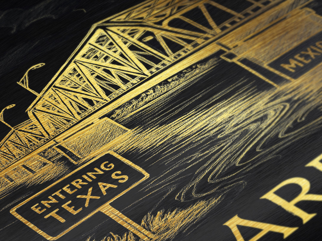 Laredo Texas art, Metallic Gold Art, Travel Art Prints, Metal Art, Wood Framed Art, Adventure Lover Gift, Traveler Gift