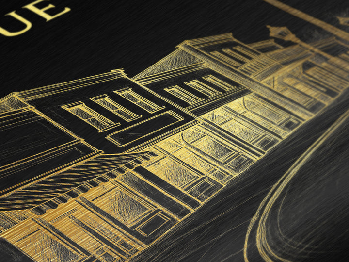 League City Texas travel, Metallic Gold Print, Closing Gift, Metal Art, Wood Framed Art, Anniversary Travel Gift, Retirement Travel Gift