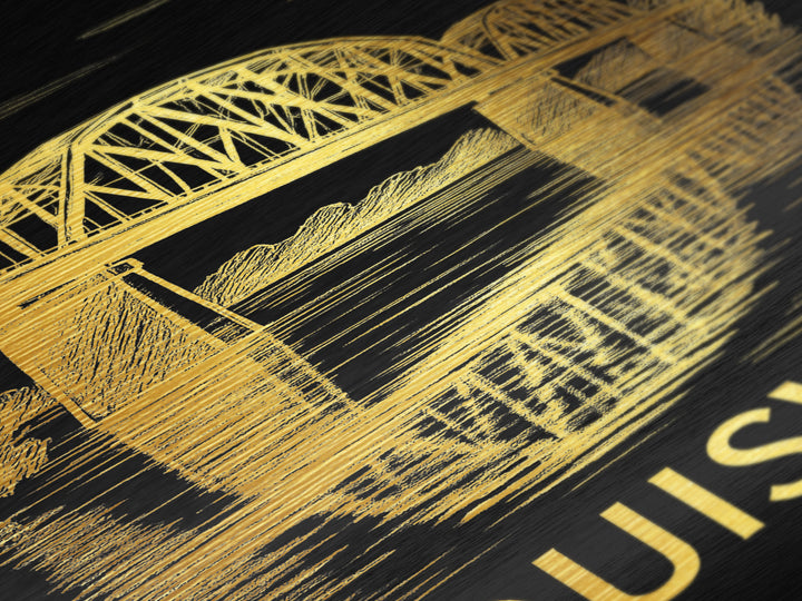 Lowell Massachusetts travel, Metallic Gold Print, Modern House Art, Metal Art, Wood Framed Art, Traveler Gift