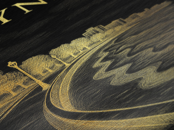 Lynn Massachusetts art, Metallic Gold Art, Modern Skyline Wall Print, Metal Art, Wood Framed Art, Adventure Lover Gift