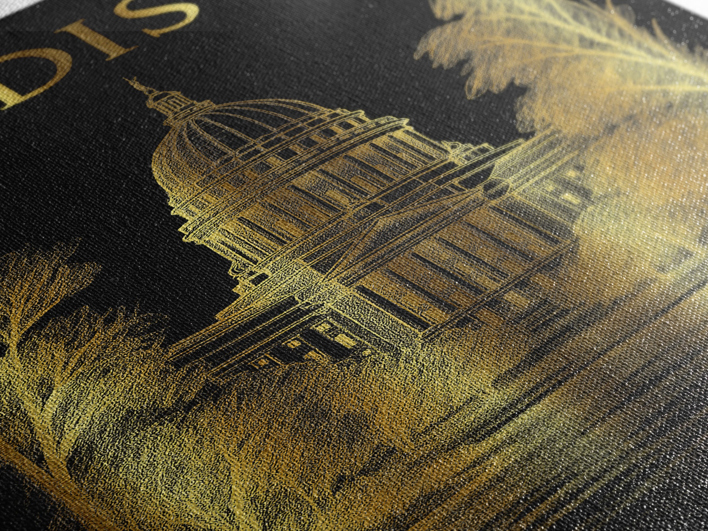 Madison Wisconsin Travel Poster, Canvas Print, Elegant Gold City Art, Madison City Art, Travel Art Print, City Art Print, Retro Travel Print